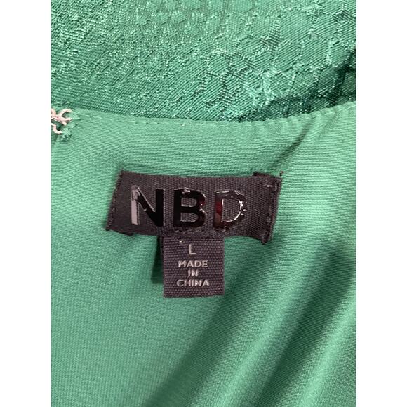 Nbd 'Donnie' Green Satin Jumpsuit Size L - Picture 4 of 5